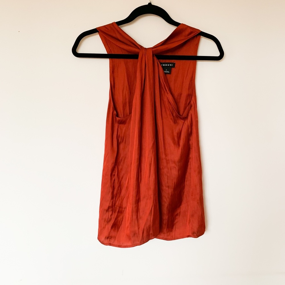 Trouve Burnt Orange Silk Tank